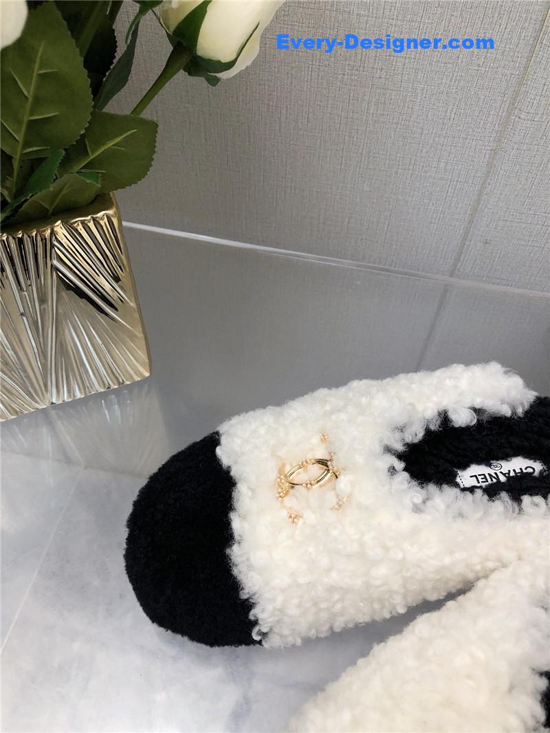 CC furry slippers