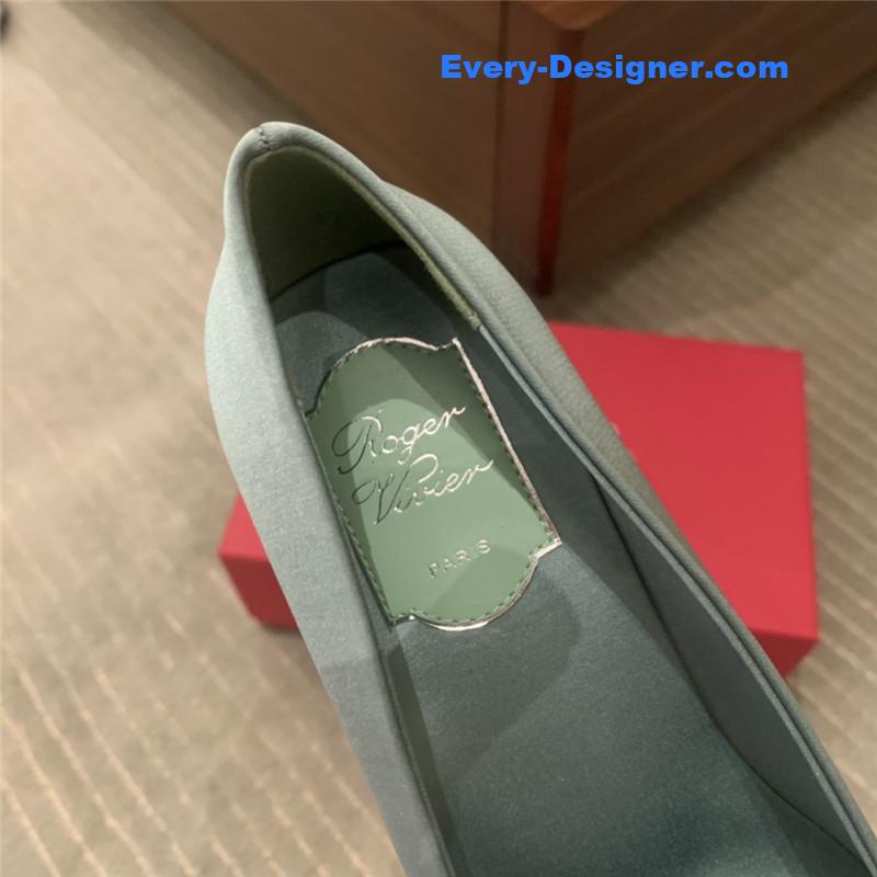 Roger vivor square buckle rhinestone high heel shoes