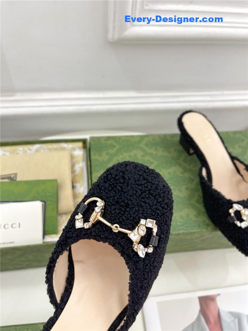 Gvc*1 new crystal horsebit mules