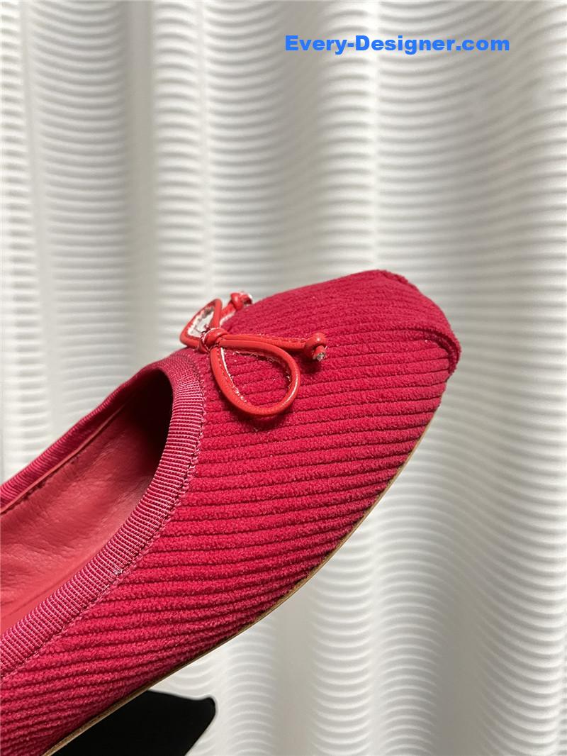 M1um1u women’s bow embellished original fabric ballet flats