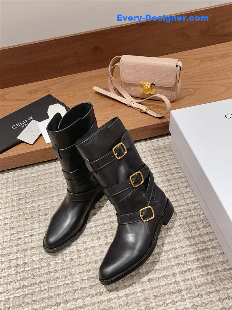 Ce1i*e arc de triomphe thick-soled motorcycle boots