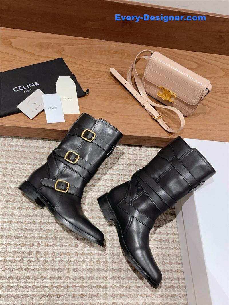 Ce1i*e arc de triomphe thick-soled motorcycle boots