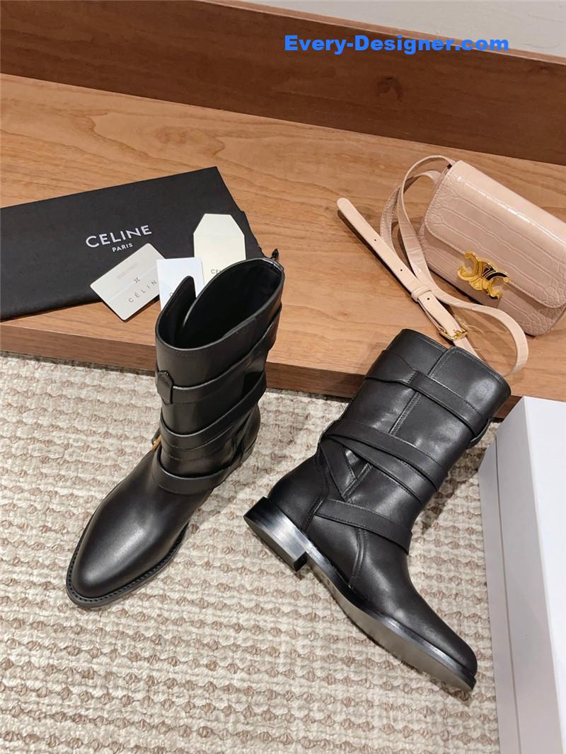 Ce1i*e arc de triomphe thick-soled motorcycle boots