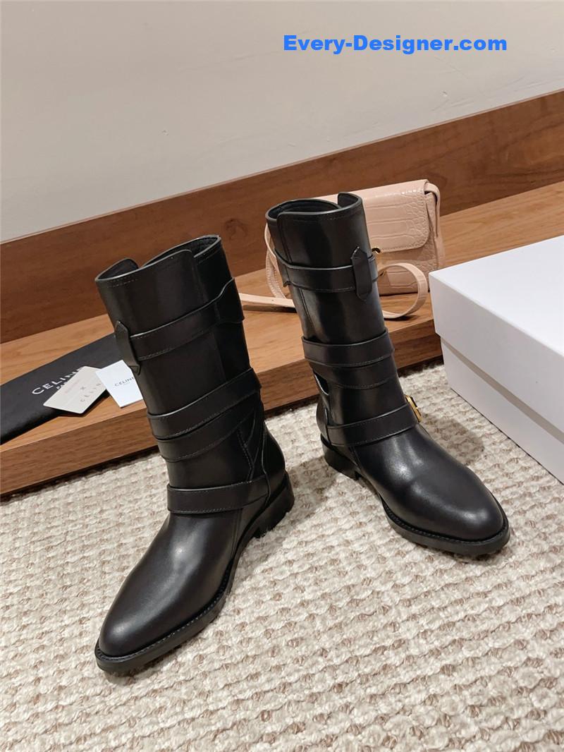 Ce1i*e arc de triomphe thick-soled motorcycle boots