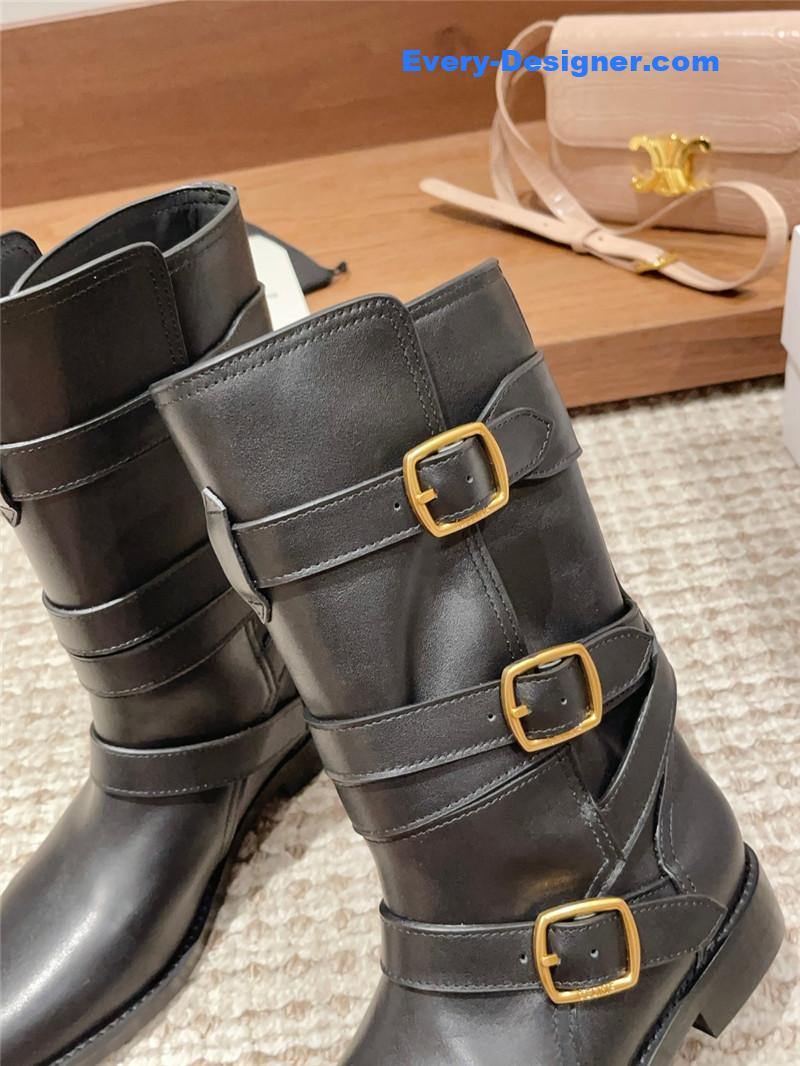 Ce1i*e arc de triomphe thick-soled motorcycle boots