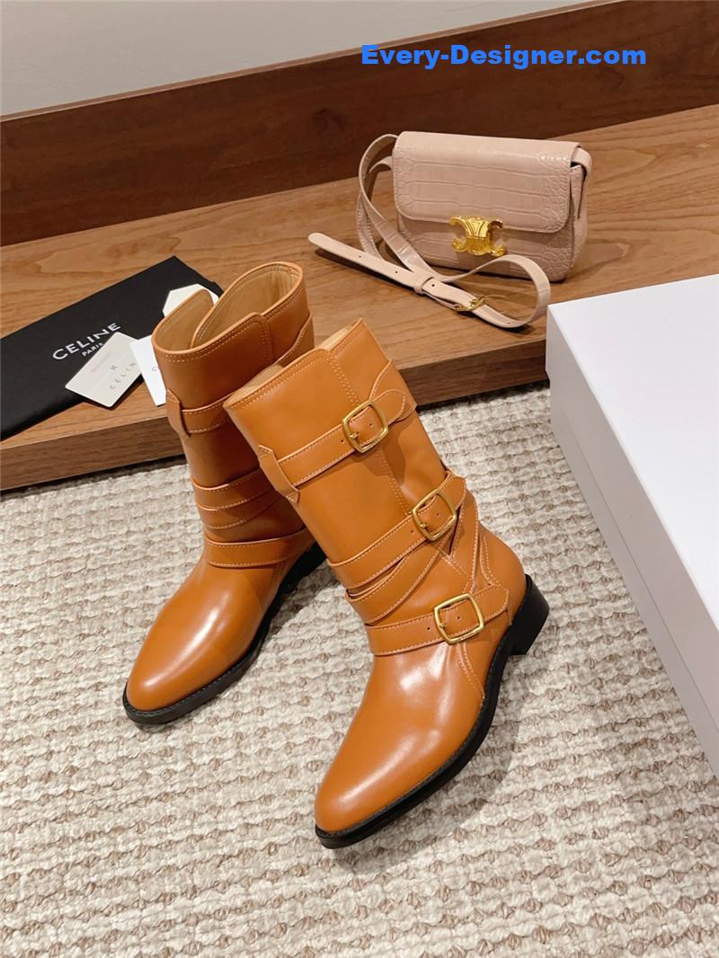 Ce1i*e arc de triomphe thick-soled motorcycle boots
