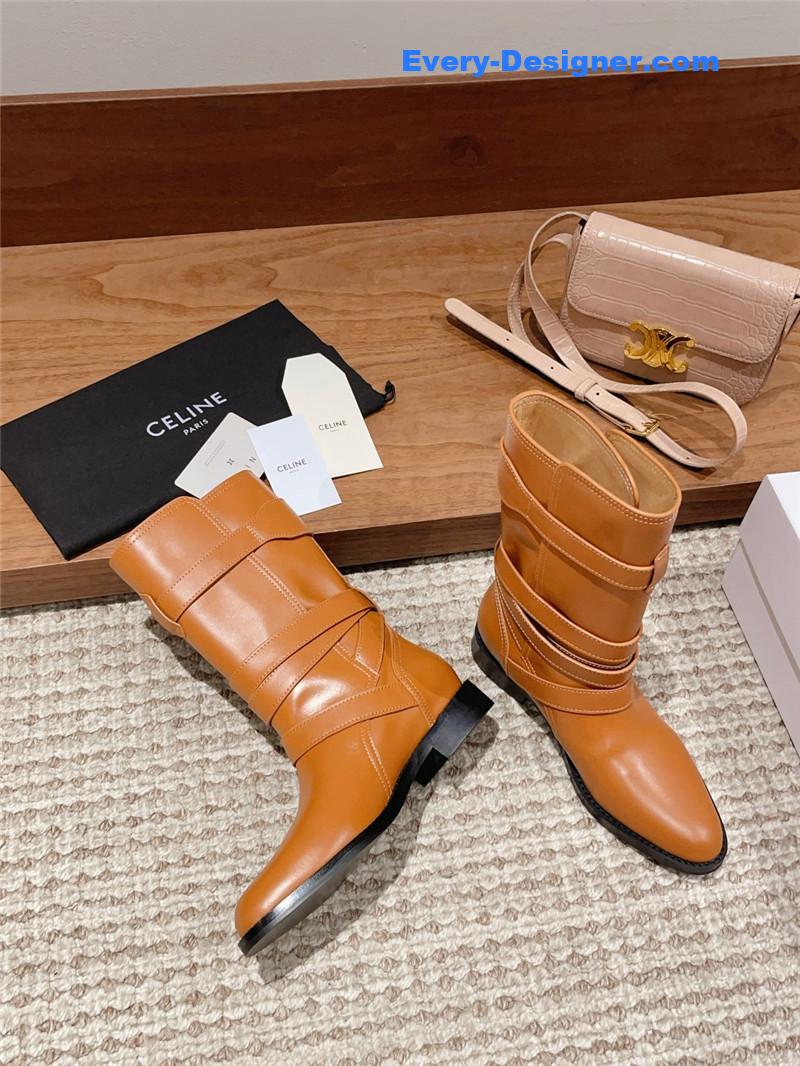 Ce1i*e arc de triomphe thick-soled motorcycle boots
