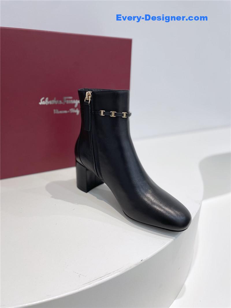 Ferragamo Vara Bow Strap Boots