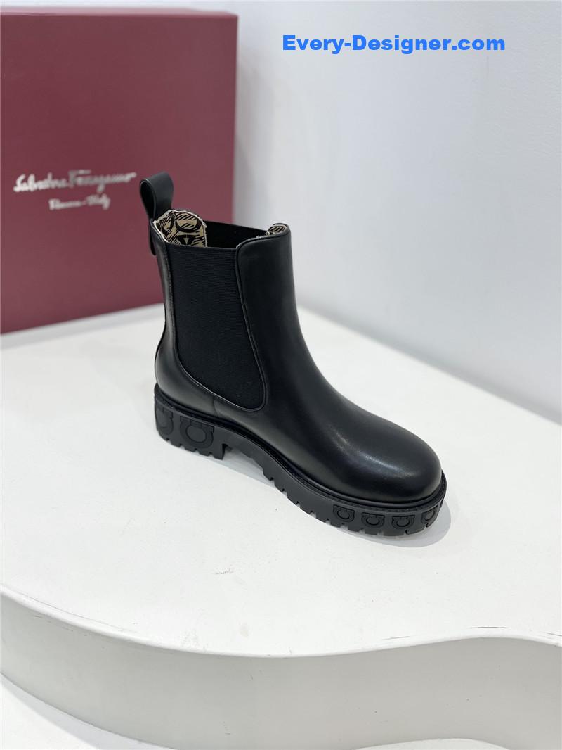 Salvatore Ferragamo Leather Chelsea Boots