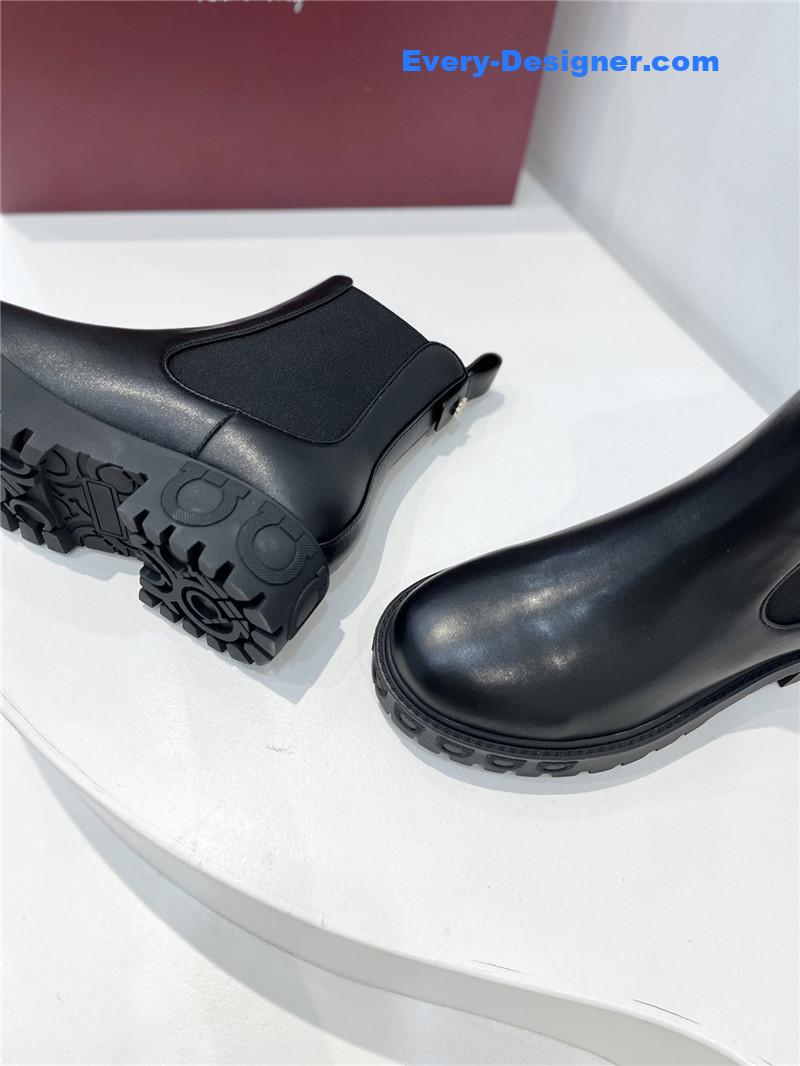 Salvatore Ferragamo Leather Chelsea Boots