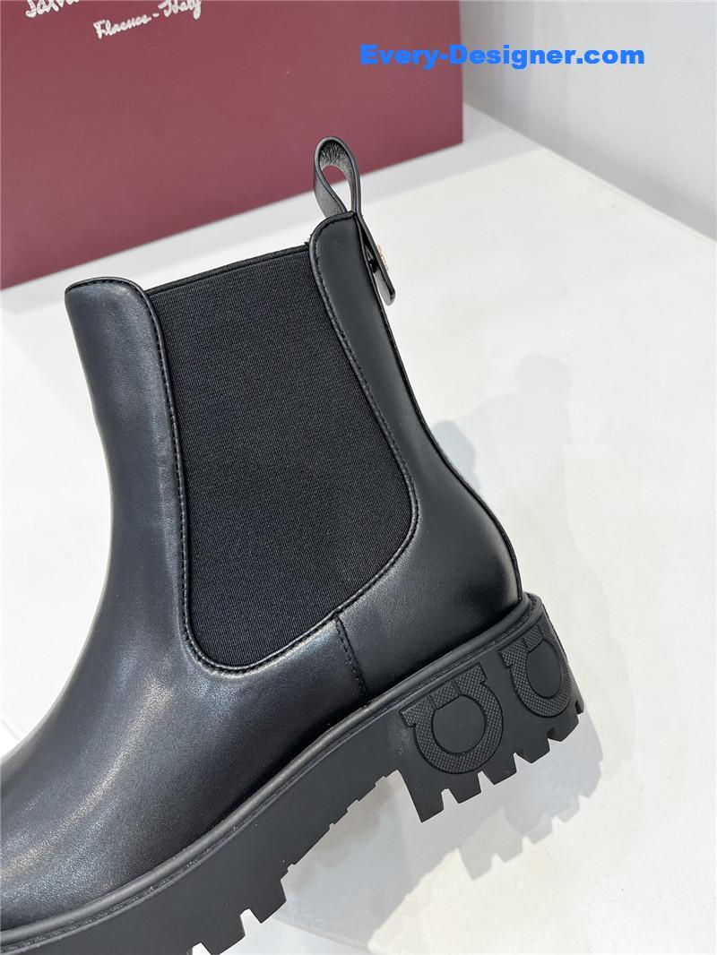 Salvatore Ferragamo Leather Chelsea Boots