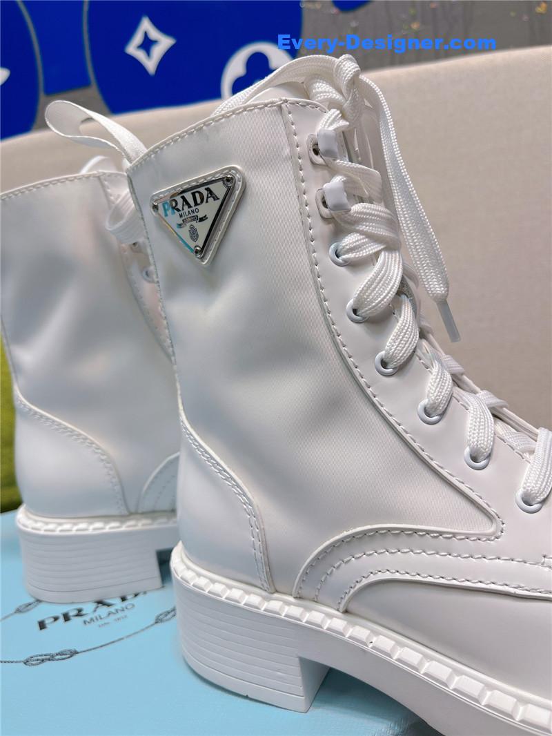 Pra*a triangle logo buckle thick-soled short boots