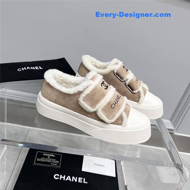 Ch**el fur integrated second-hand casual shoes