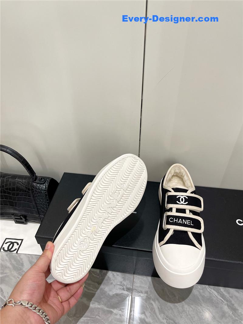 Ch**el fur integrated second-hand casual shoes