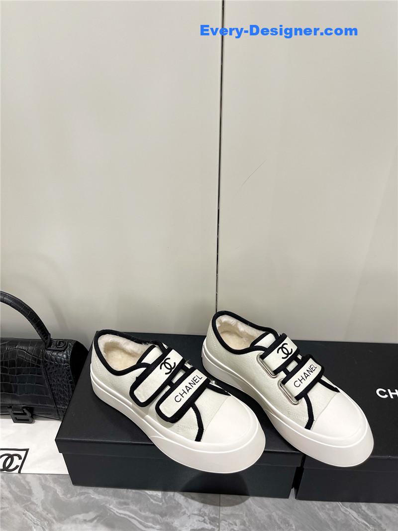Ch**el fur integrated second-hand casual shoes
