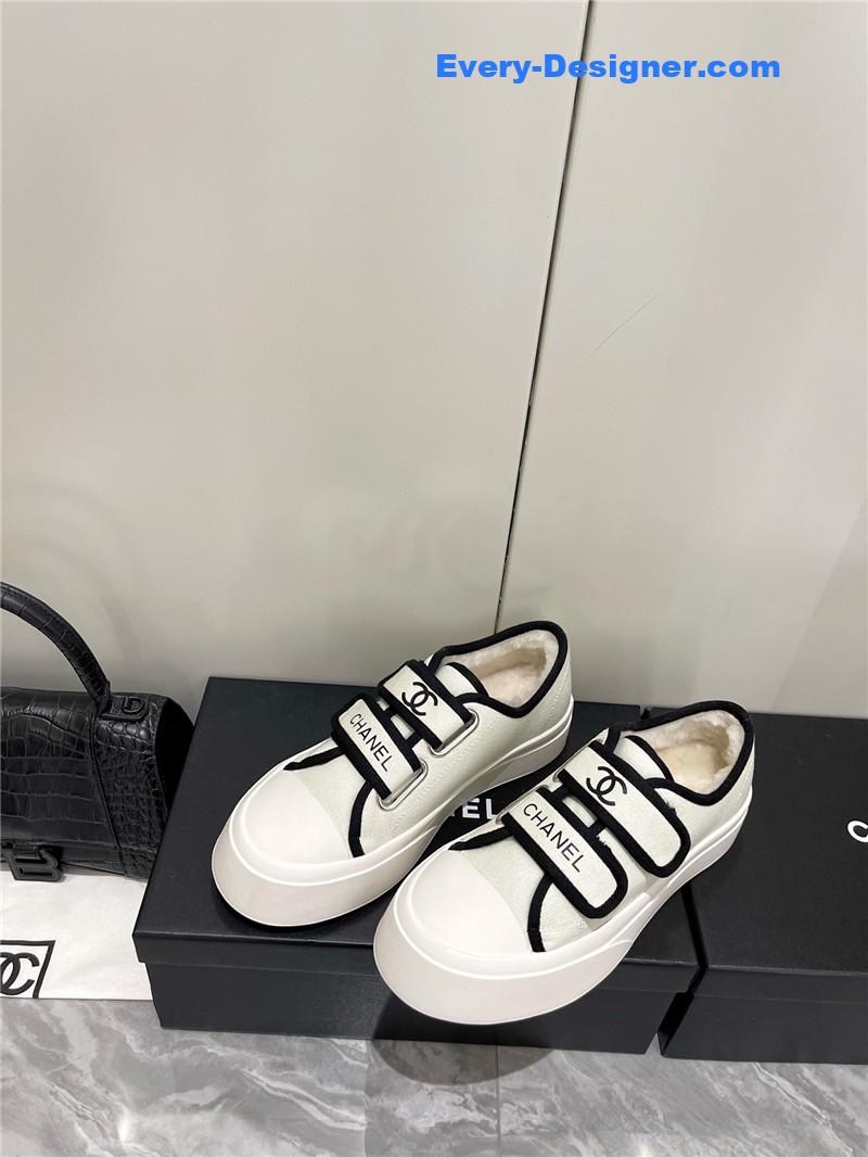 Ch**el fur integrated second-hand casual shoes