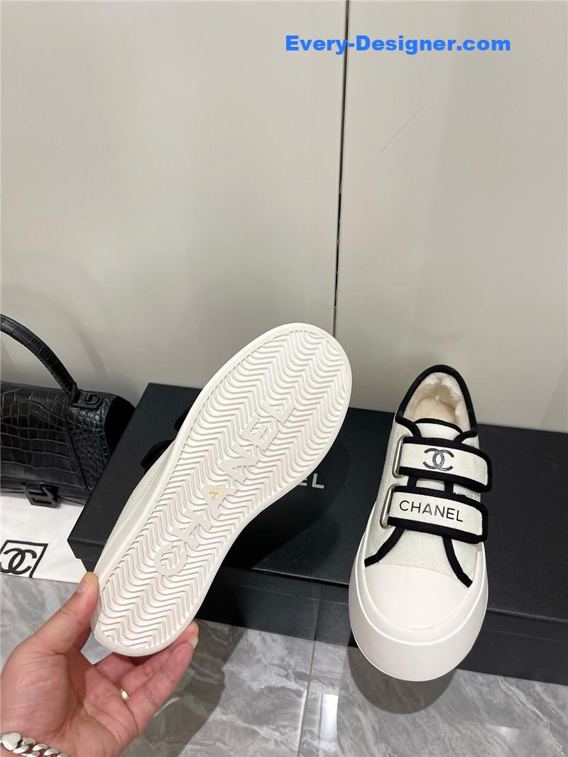 Ch**el fur integrated second-hand casual shoes