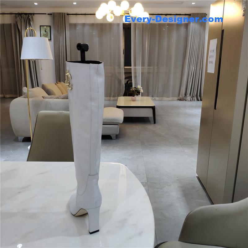 J1m*y Ch00 mahesa 100 white leather knee-high boots