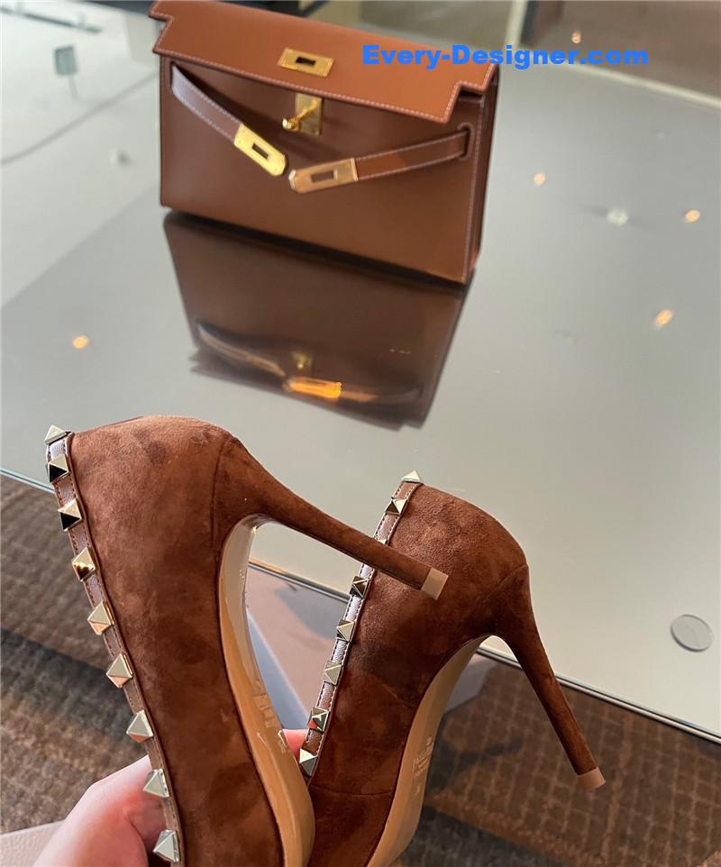 Va1e*ntin0 autumn and winter rivet elegant high heels