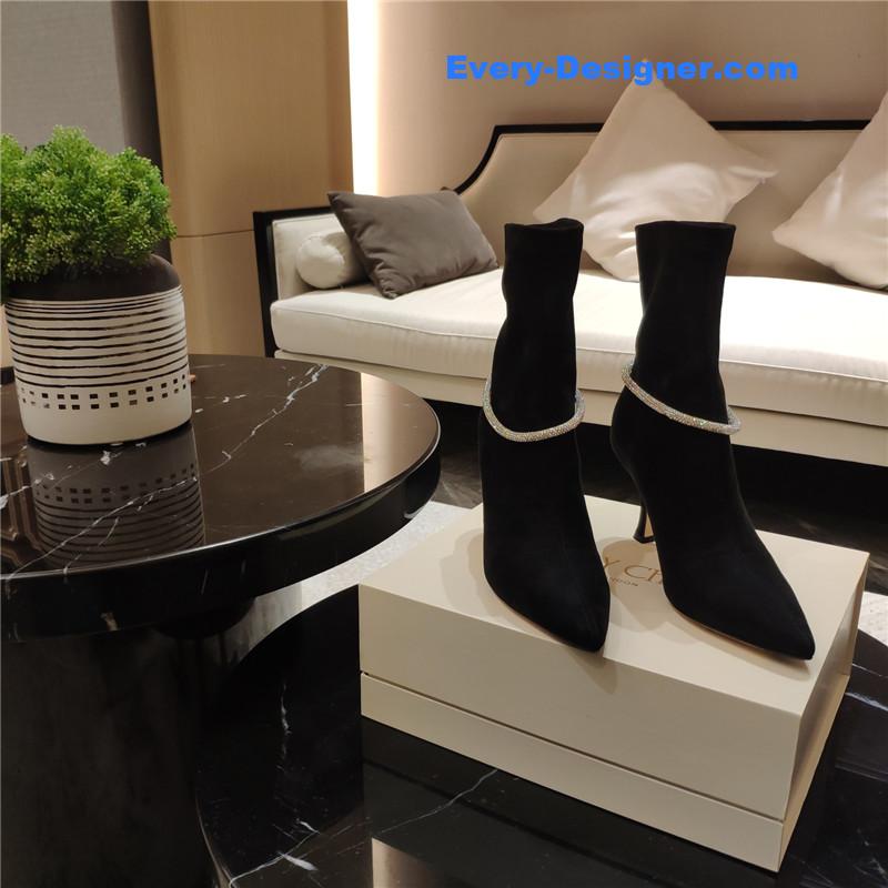 j1m*y ch00 pointed toe S*per shiny chain high heel boots
