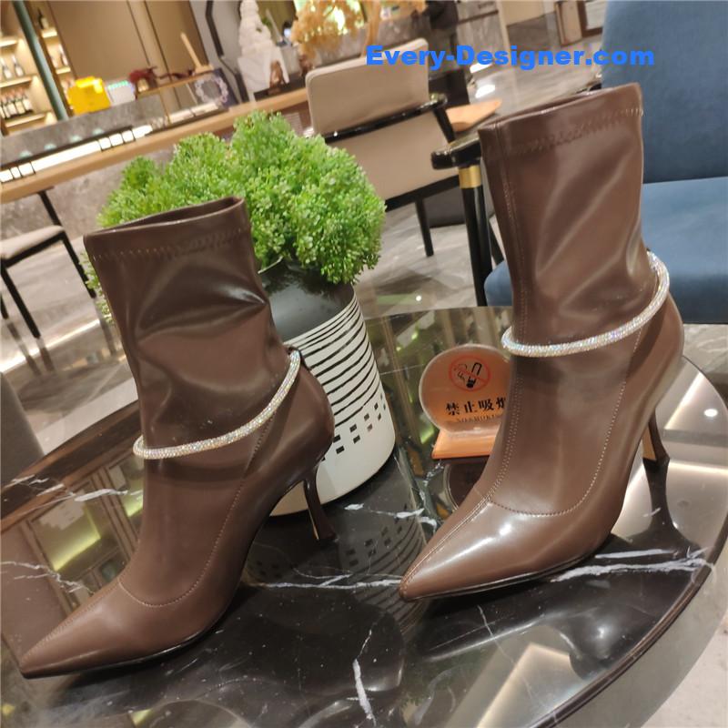 j1m*y ch00 pointed toe S*per shiny chain high heel boots