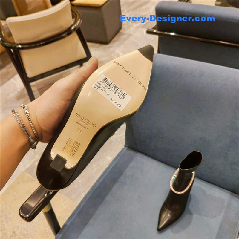 j1m*y ch00 pointed toe S*per shiny chain high heel boots
