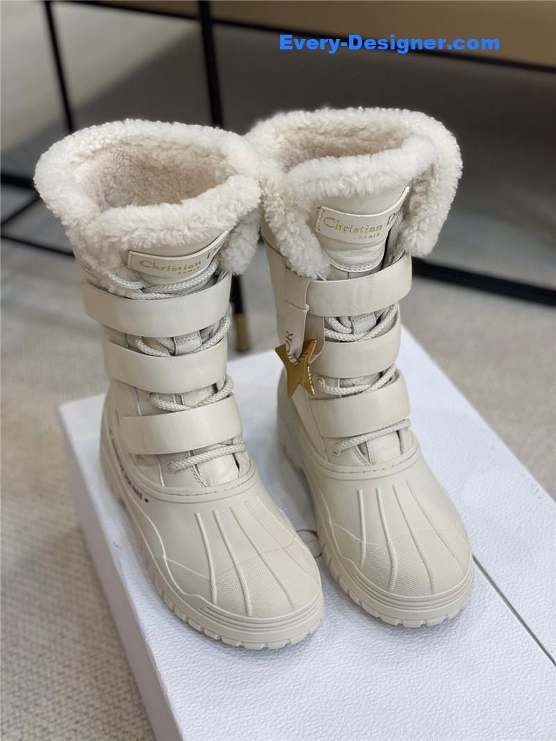 D10r d-venture leather snow boots in white