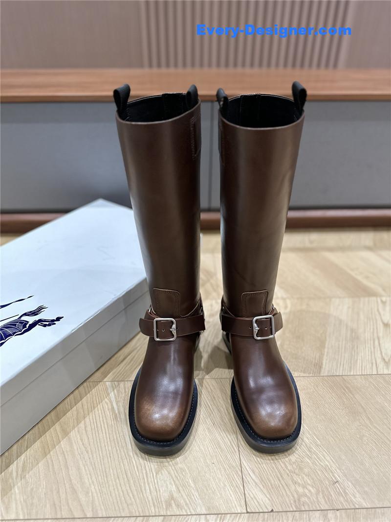 Bv*b*rry leather saddle high boots