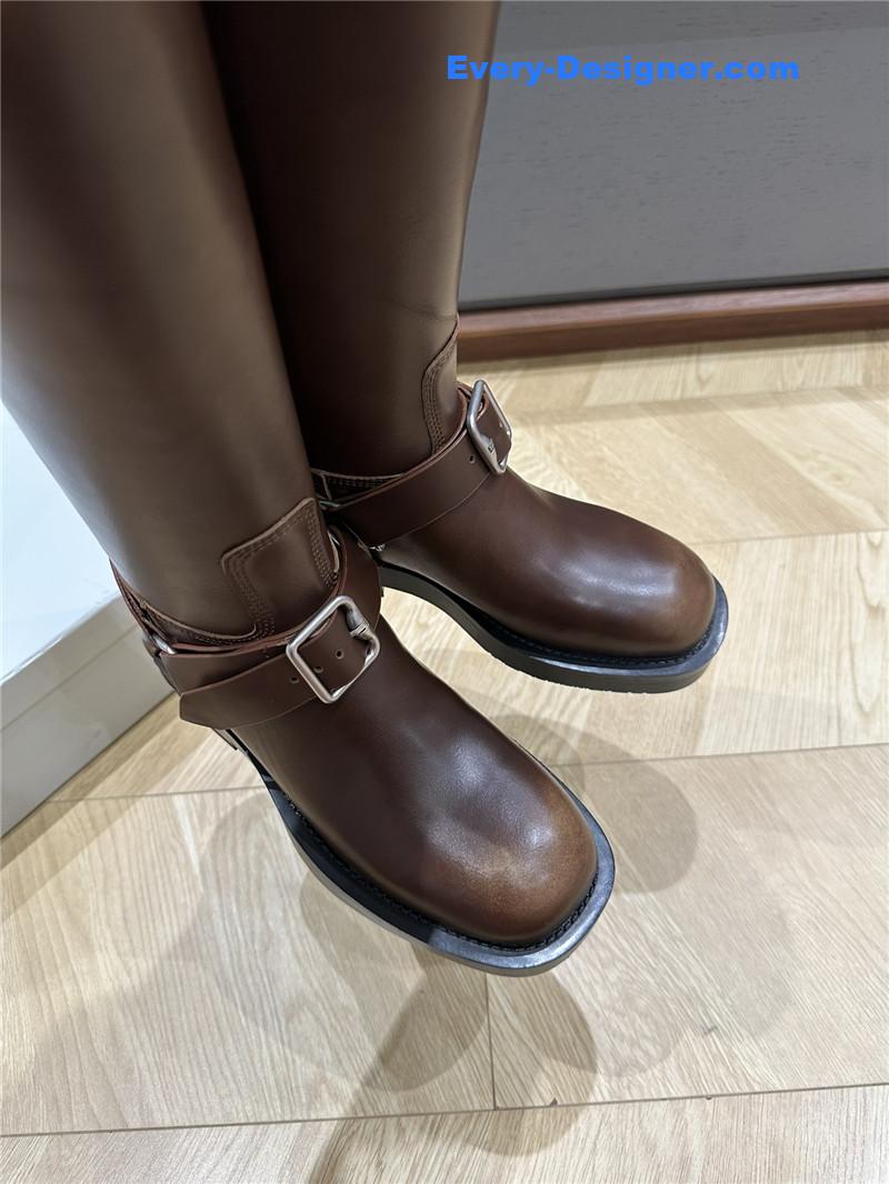 Bv*b*rry leather saddle high boots
