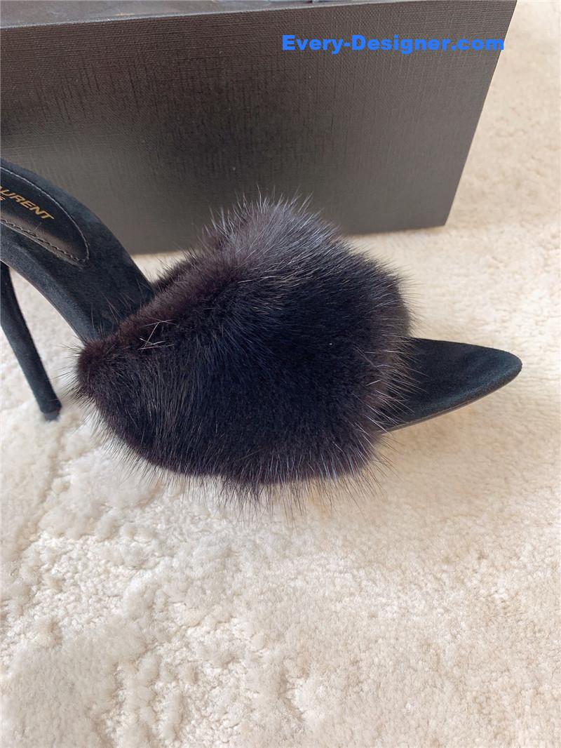 Y51 mink high heels