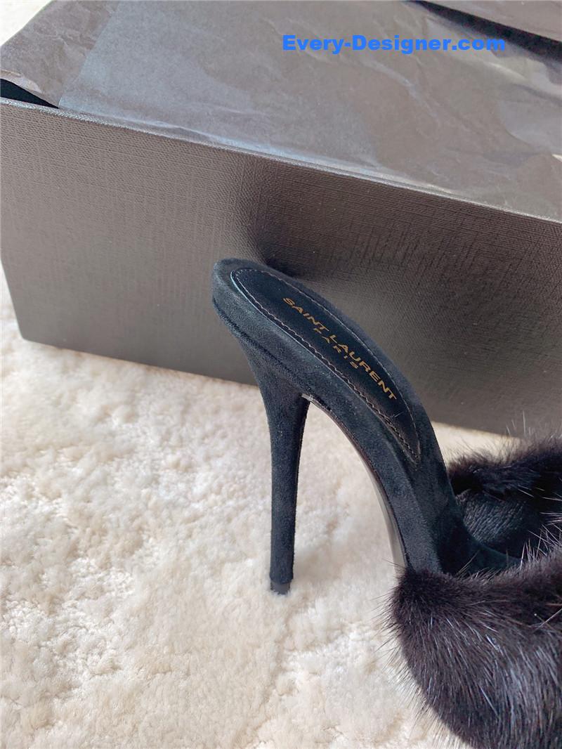 Y51 mink high heels