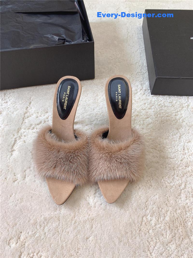 Y51 mink high heels