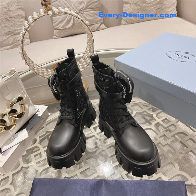 Pra*a monolith pouch leather boots