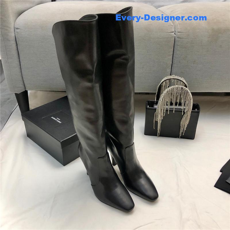 Sa1nt Lau*nt black over-the-knee boots
