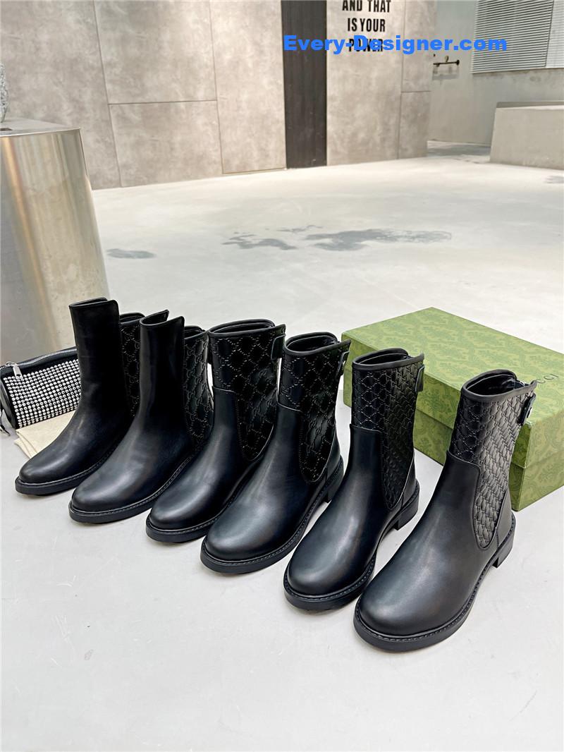 Gvc*1 classic cowhide printed embossed ankle boots