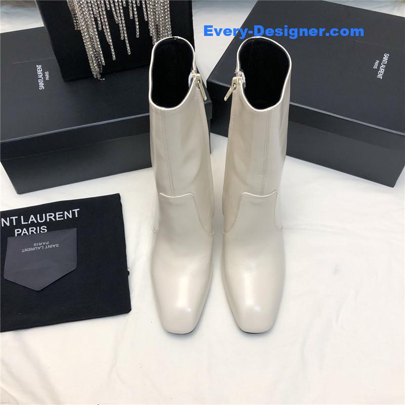 Sa1nt Lau*nt auteuil leather metal heel booties