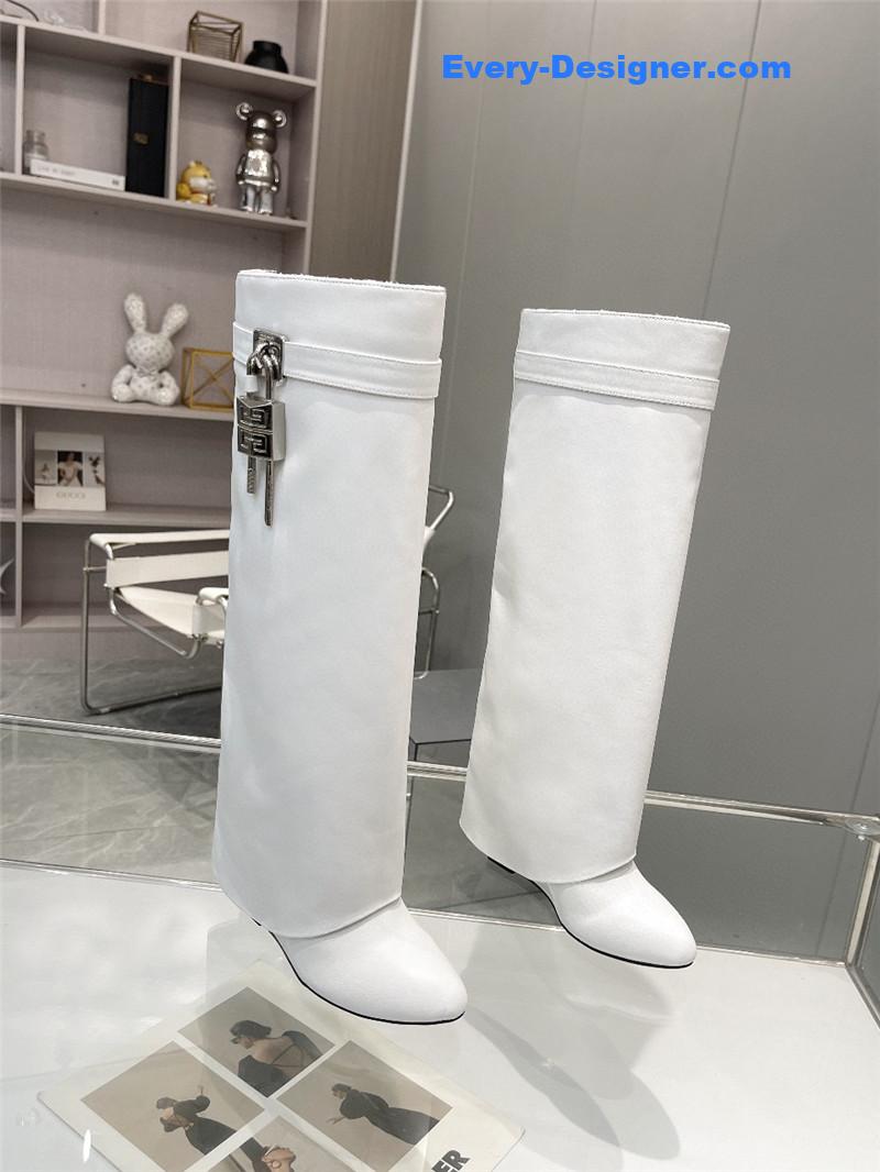 Givenchy Women’s White Shark Lock Boots