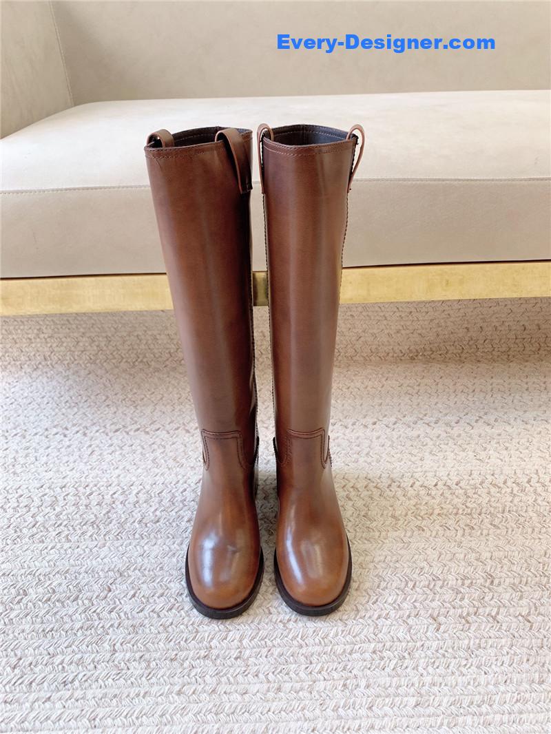 Miu Miu Logo-Tab Knee-High Boots