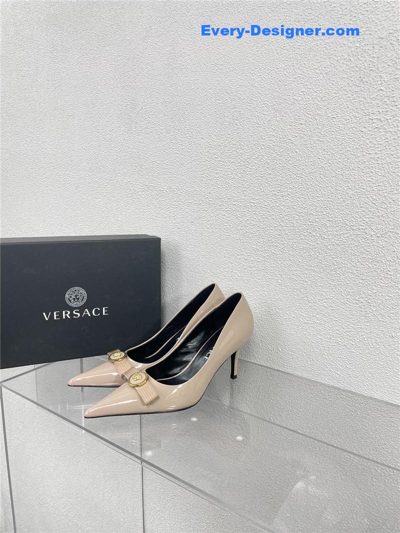 Versace patent leather high heel shoes