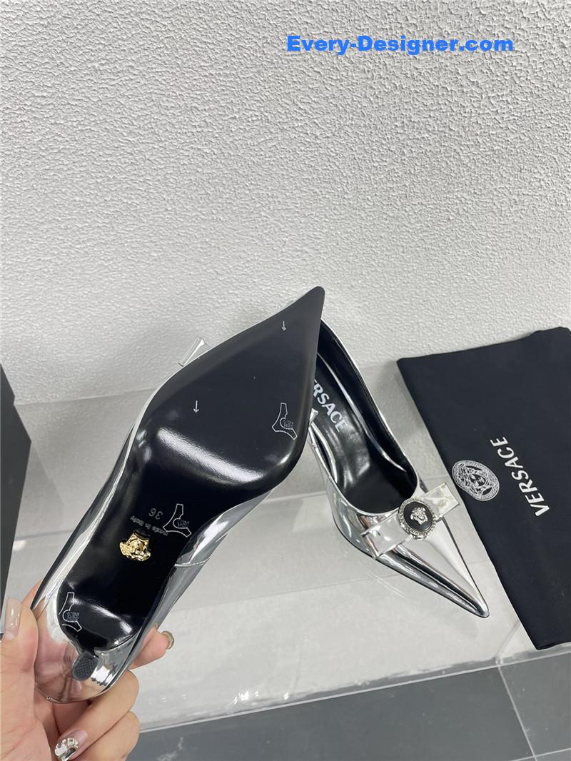 Versace patent leather high heel shoes