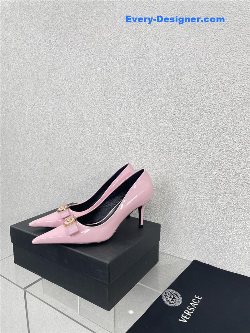 Versace patent leather high heel shoes