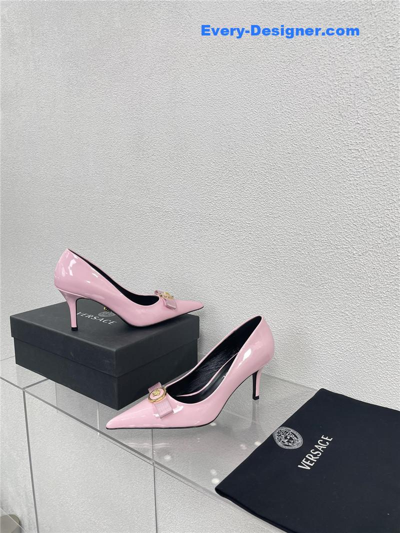 Versace patent leather high heel shoes