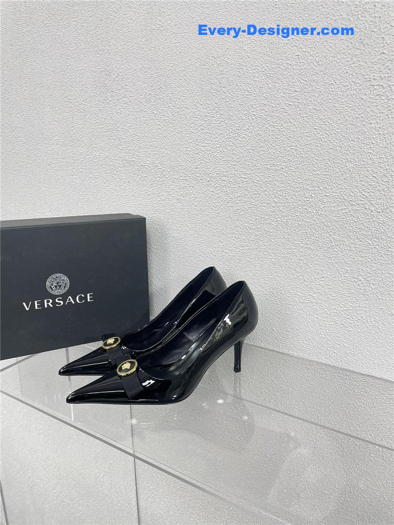 Versace patent leather high heel shoes