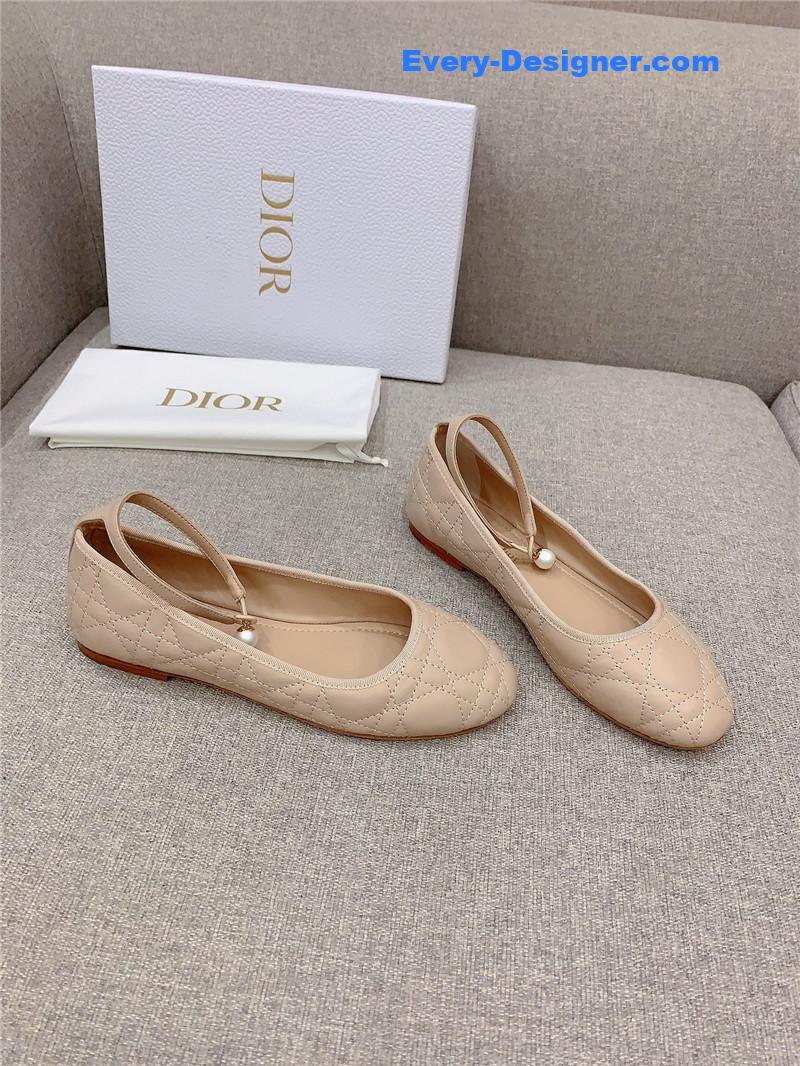 d10r new D1am0nd pearl flat shoes
