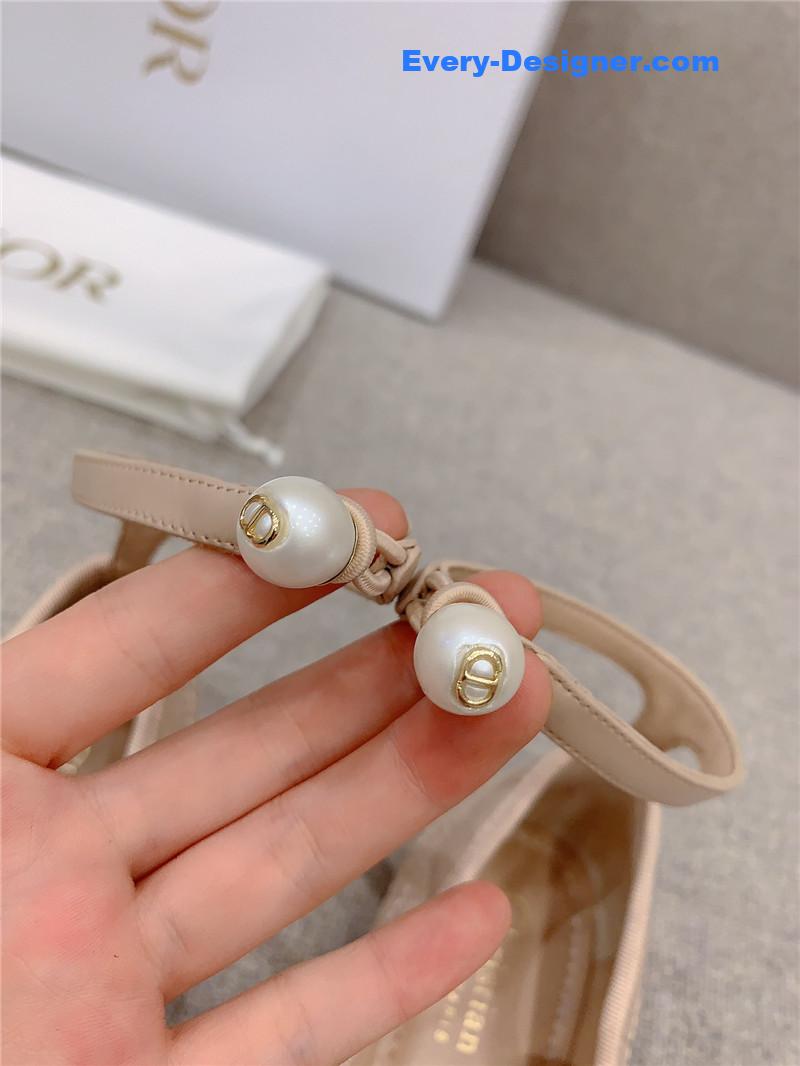 d10r new D1am0nd pearl flat shoes