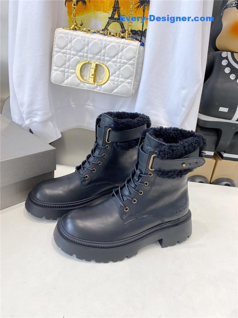 UGG Shearling Lace-Up Boots Black