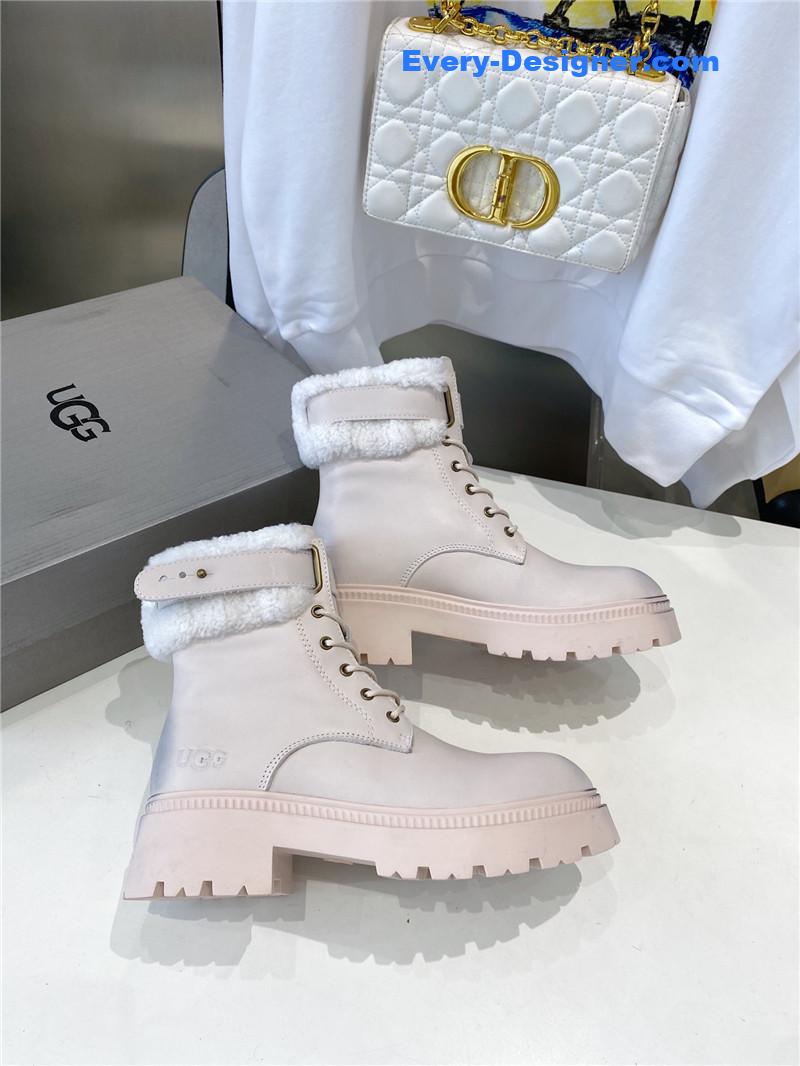 UGG Shearling Lace-Up Boots Gray