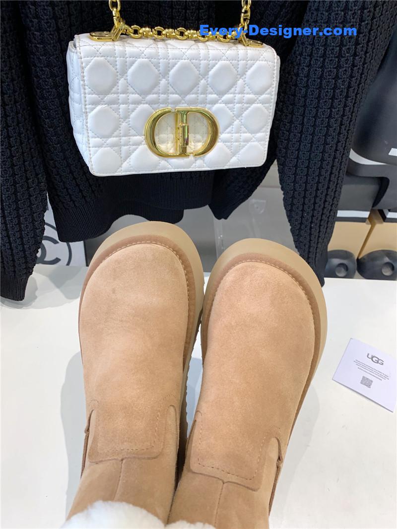 UGG Dipper Shearling Platform Boots Brown