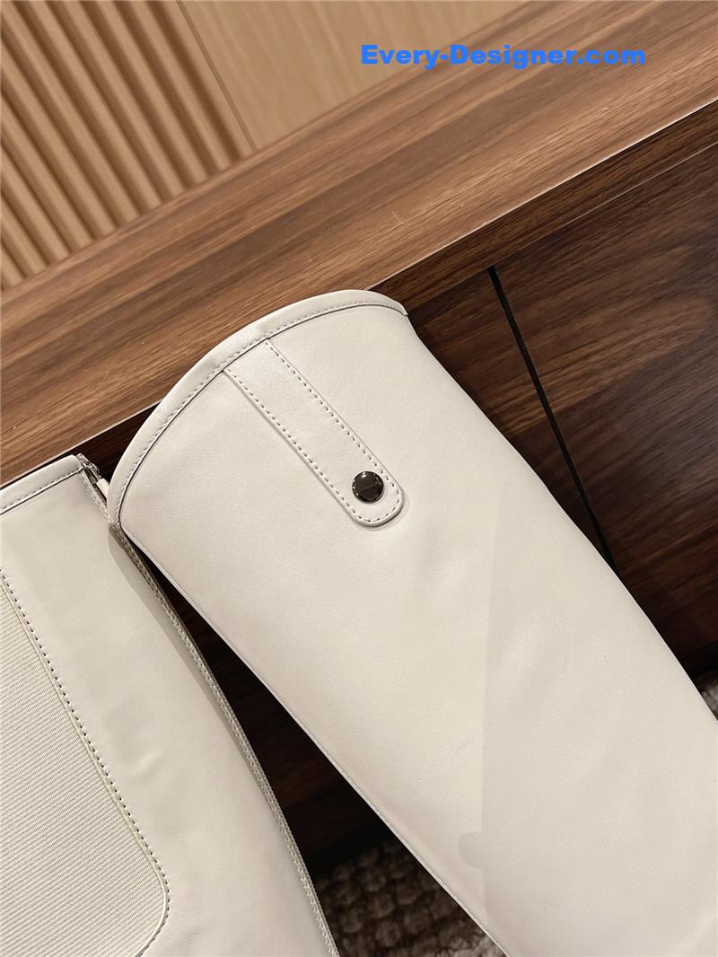 D10r d-folk knee high boots in white black
