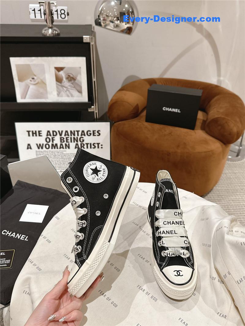 Ch**el co-branded converse canvas shoes